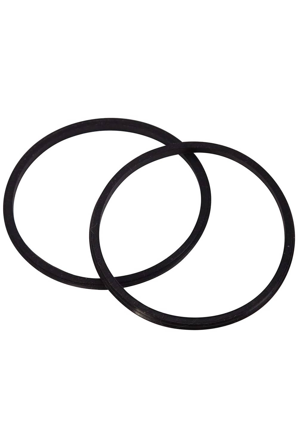 Pair of black rubber gasket seal rings, oval replacement gasket set