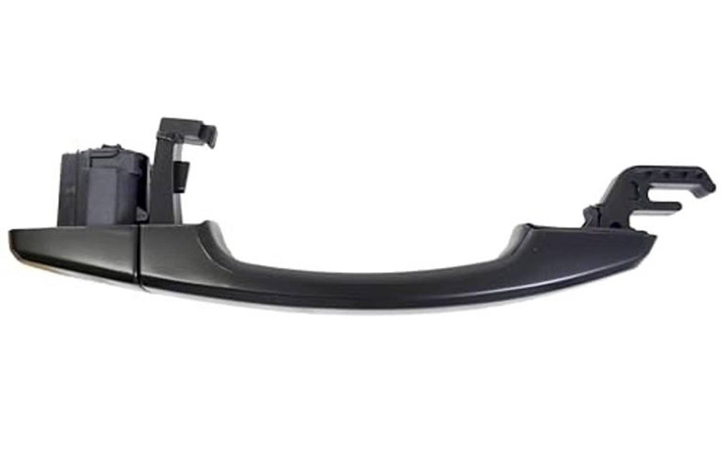 Primed black exterior door handle with bracket and mounting points visible