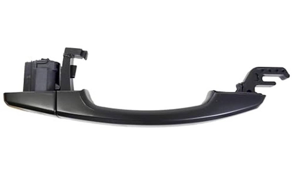 Primed black exterior door handle with bracket and mounting points visible