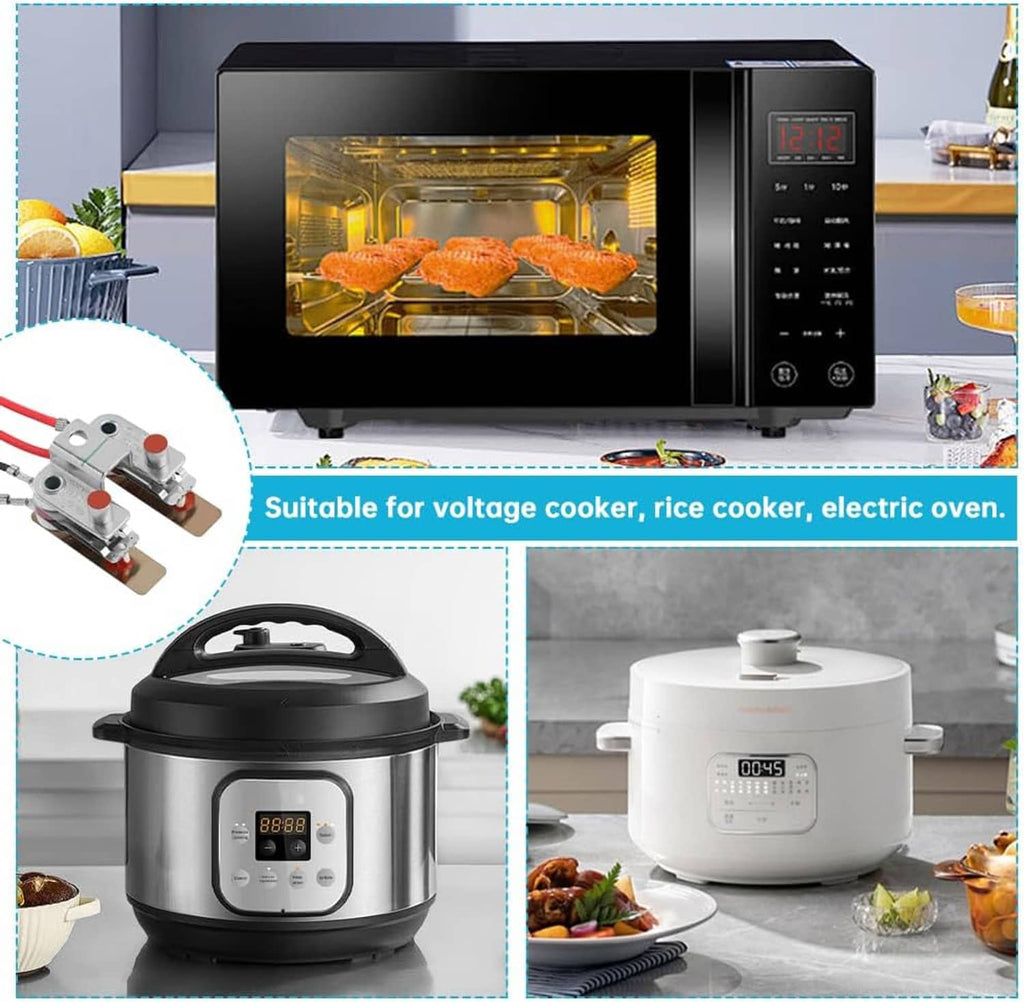 Pressure sensor replacement parts displayed with black cooker and white rice cooker