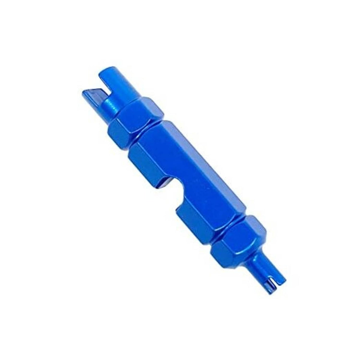 Blue valve core remover tool with metal handle for bike tubeless valves