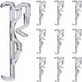 Set of clear plastic valance retainer clips with concealed hook, 10-pack