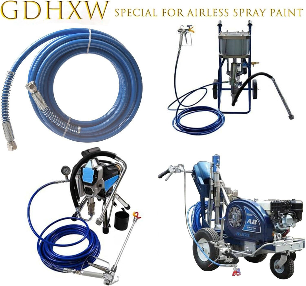 Blue braided airless spray hose set with metal end fittings
