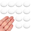 12-pack convex glass lenses, white domed discs