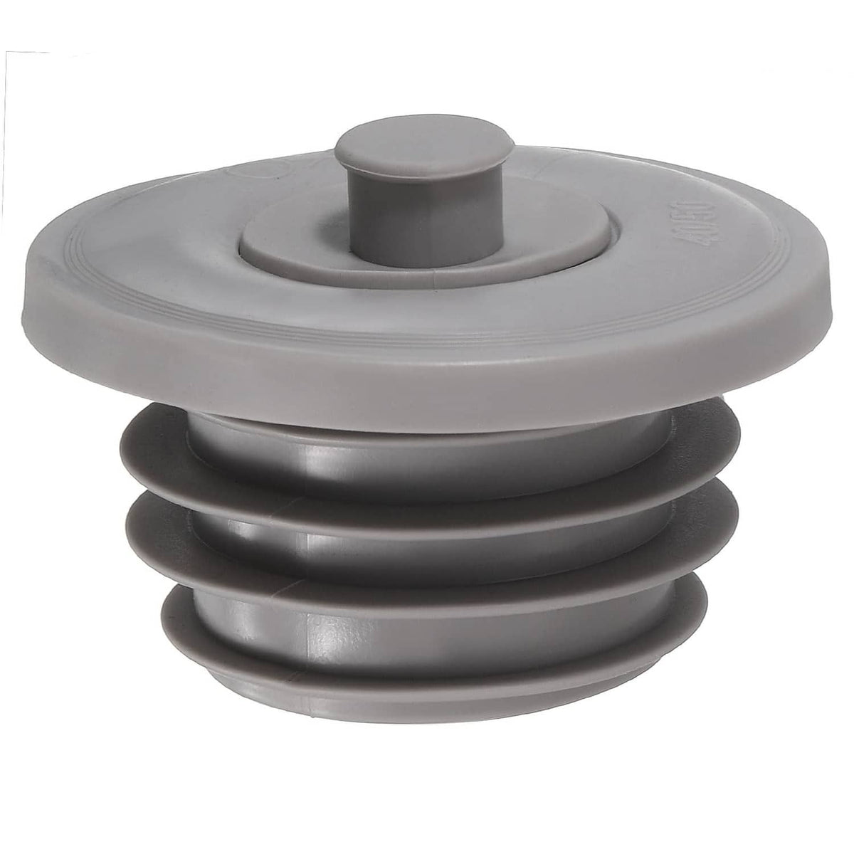 Gray silicone drain pipe seal ring with central plug, 45–50mm size