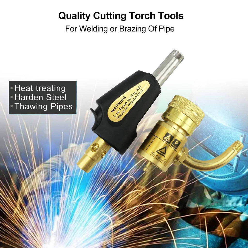 Brass welding torch with cutting tip for brazing and pipe welding