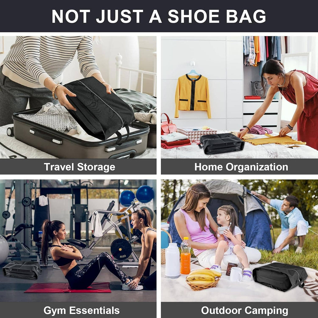 Black zippered organizer bags for travel storage, home organization, and more