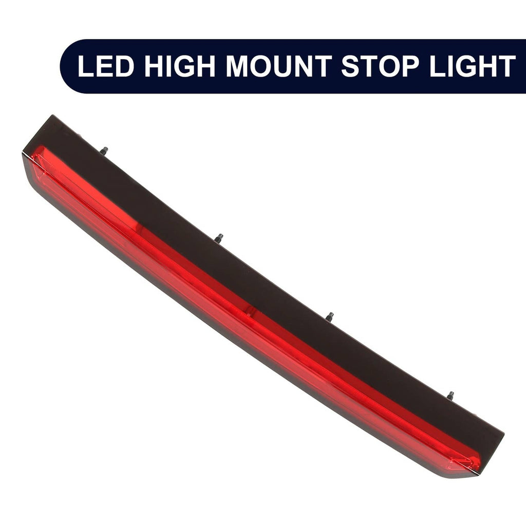 Red LED high-mount stop light bar with black base and clear lens