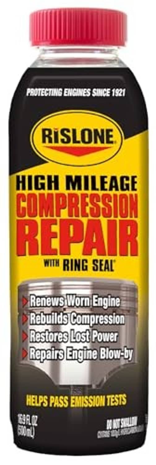Rislone high mileage compression repair bottle with ring seal, 16.9 oz