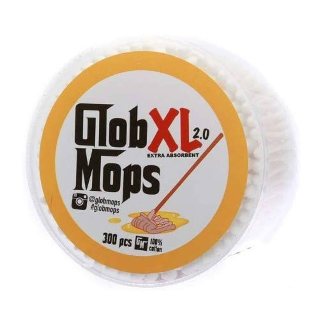 Glob XL 2.0 cotton swabs roll, top label with extra-absorbent marking