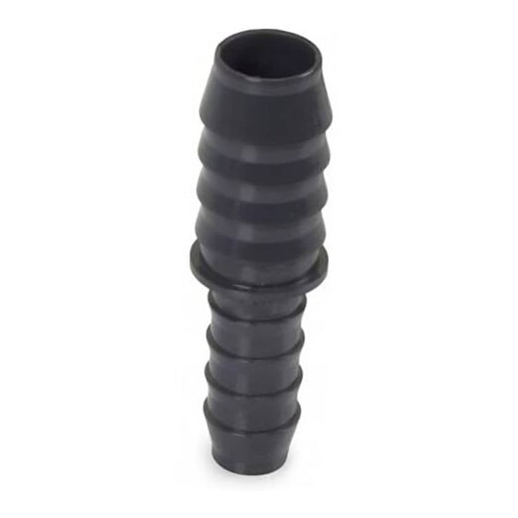 Black ribbed barbed insert coupling, single straight piece