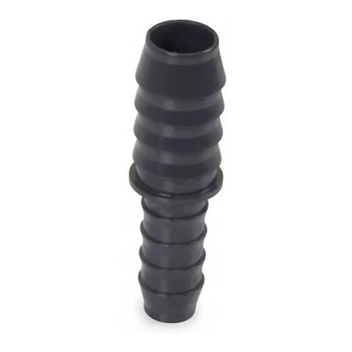 Black ribbed barbed insert coupling, single straight piece