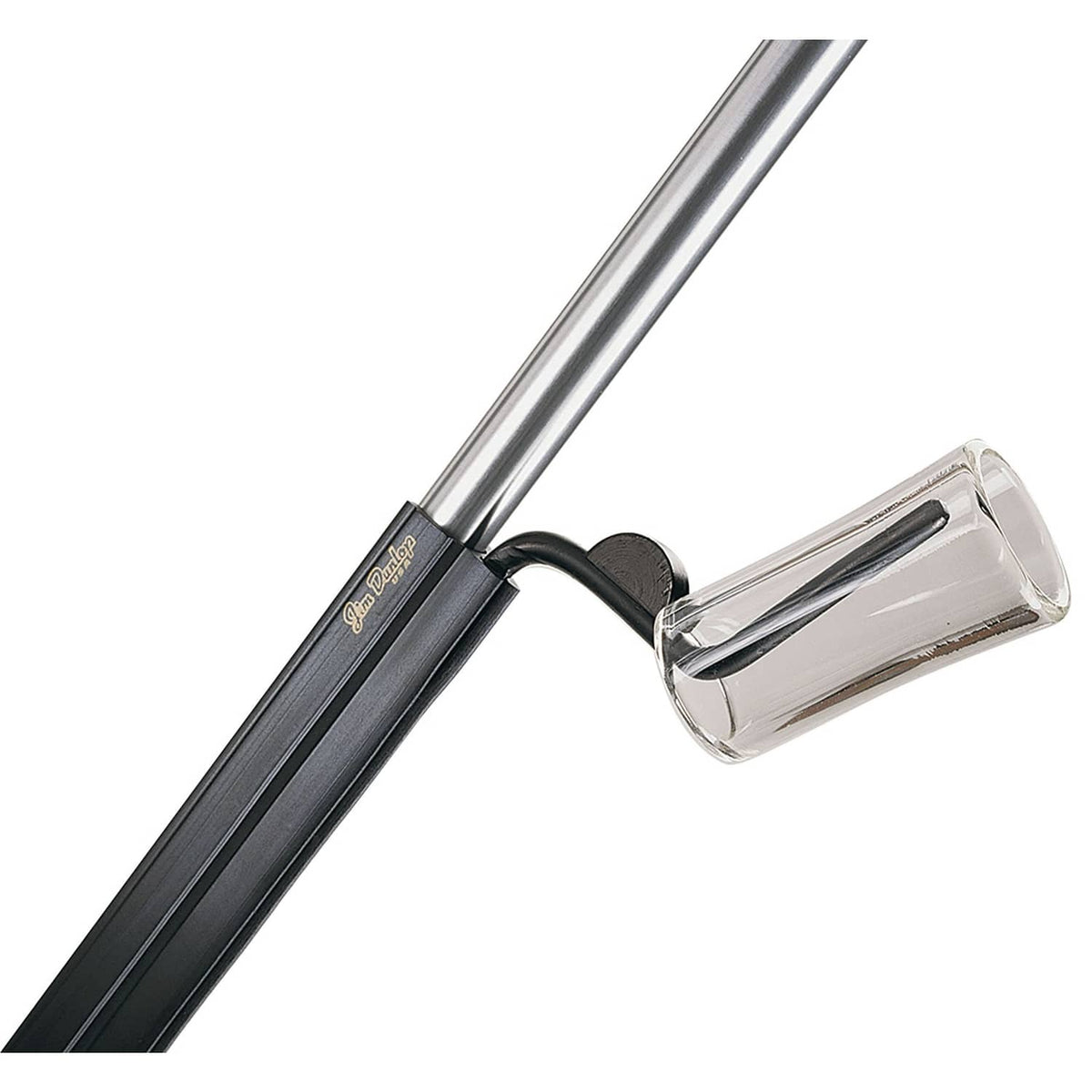 Black slide and pick standard pickholder with clear metal clamp head