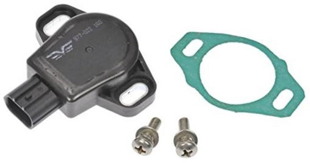 Throttle position sensor kit with green gasket and two mounting screws, black housing