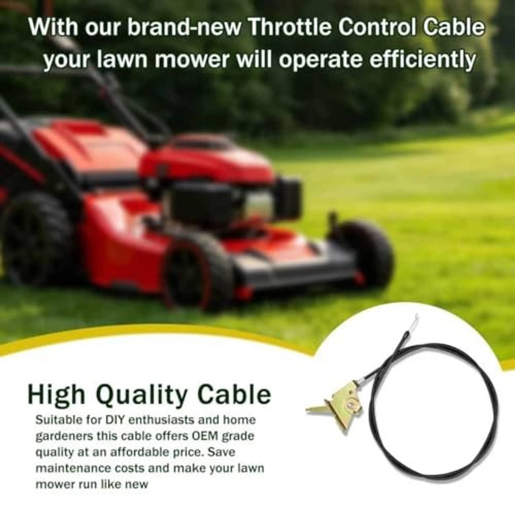Throttle control cable kit with green mounting bracket and black cable, laid flat