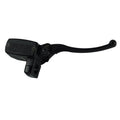 Right motorcycle front brake master cylinder lever, black lever and control housing