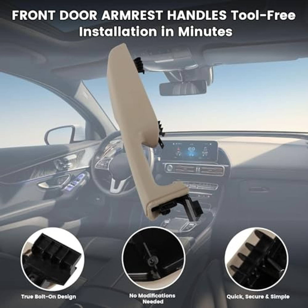 Beige door armrest panel with black connectors, shown in vehicle interior