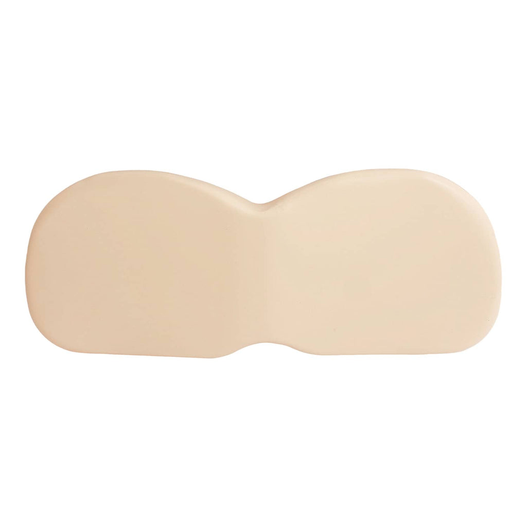 Beige seat back cushion replacement with contoured, double-lobed design