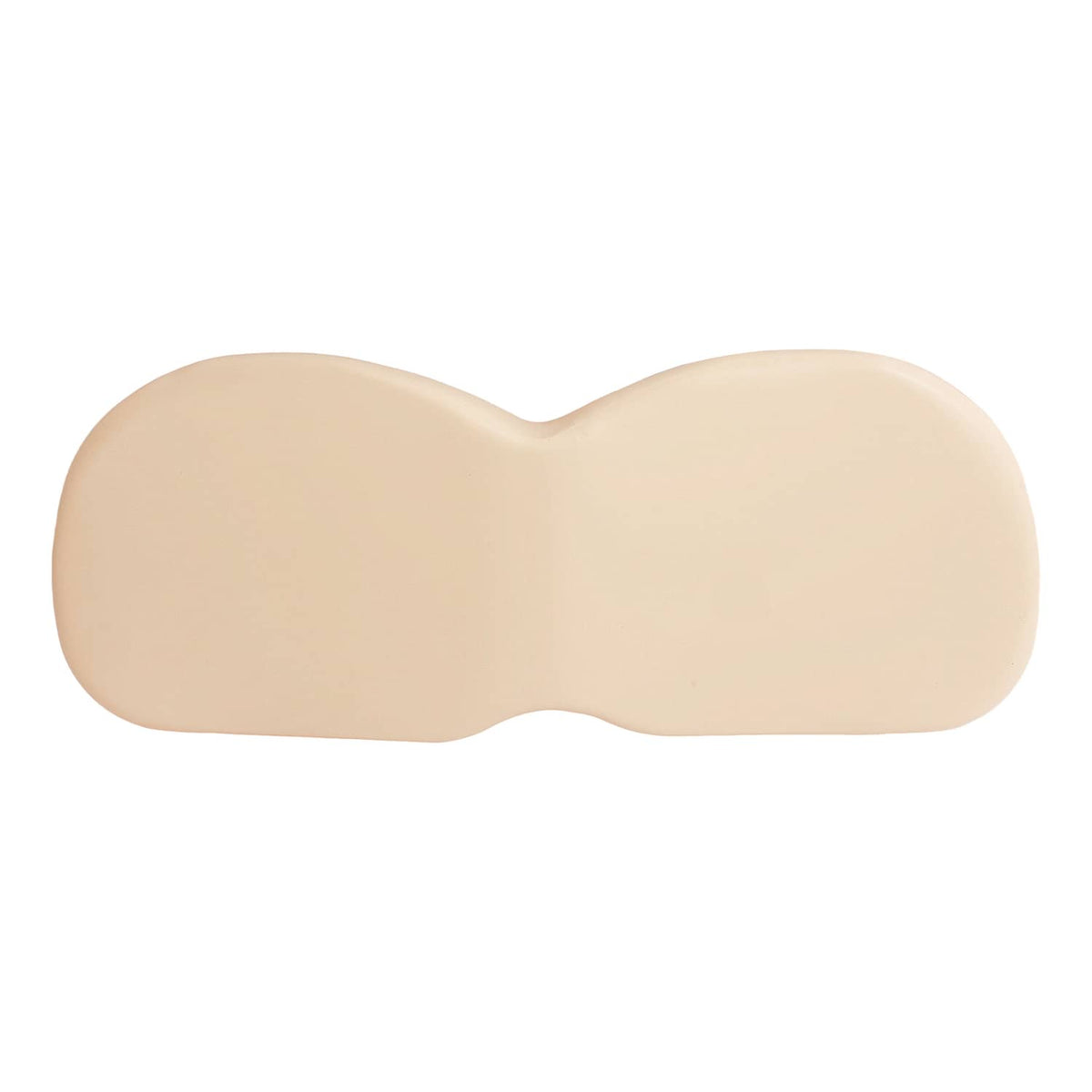 Beige seat back cushion replacement with contoured, double-lobed design