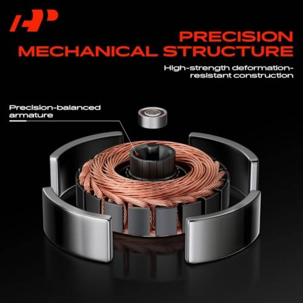 Radiator cooling fan motor showing copper coil winding and metal frame