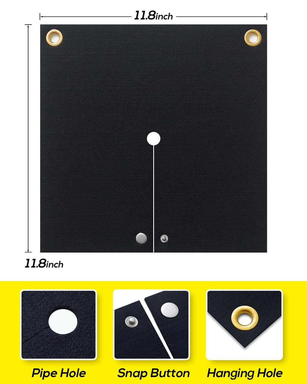 12x12 inch black fireproof soldering heat shield mat with hanging hole snap