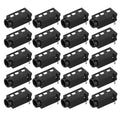 3.5mm audio jack female PCB-mount socket connectors, black housings with metal contacts