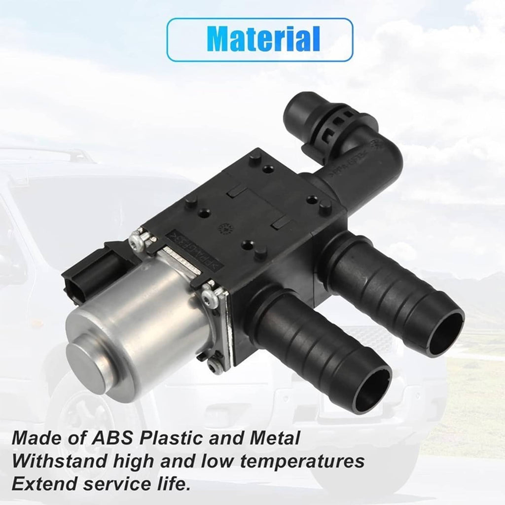 Engine heater control valve solenoid made of ABS plastic and metal, black and silver