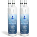 White refrigerator water filter cartridge, two-pack with dual top fittings