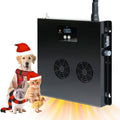 Black wall-mounted dog house heater with LED display and dual fan vents