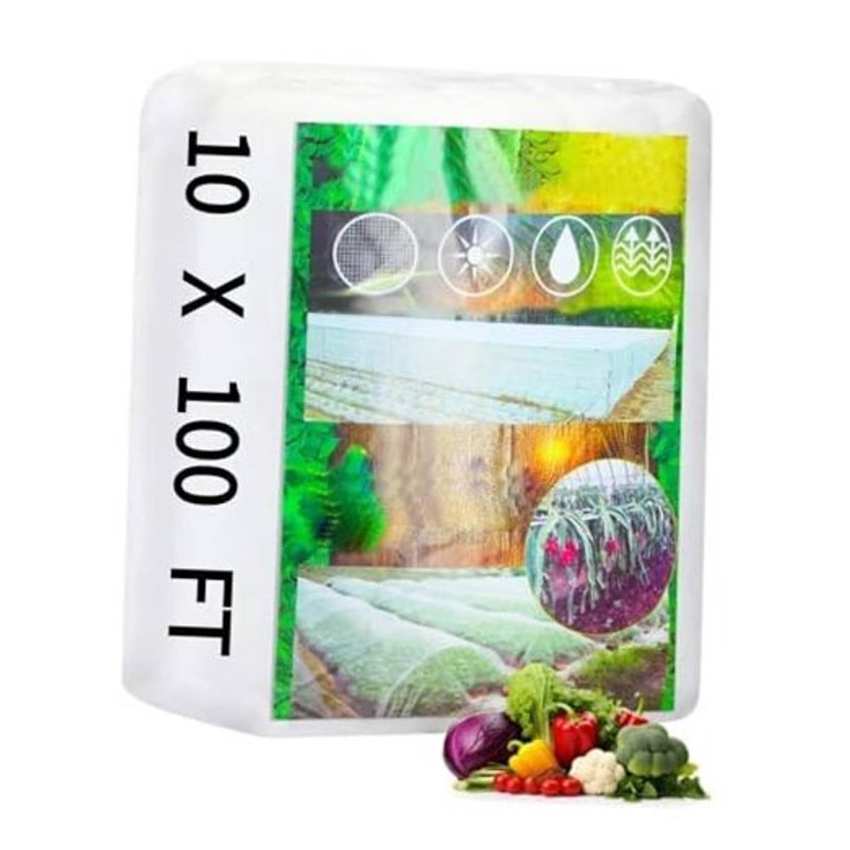 White ultra-fine mesh garden bird netting, 10 x 100 ft package