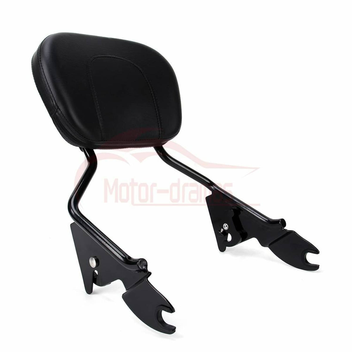 Black padded sissy bar backrest with luggage rack and mounting brackets
