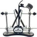 Metal knife sharpener with V-shaped guides, diamond rods, and black Warthog base