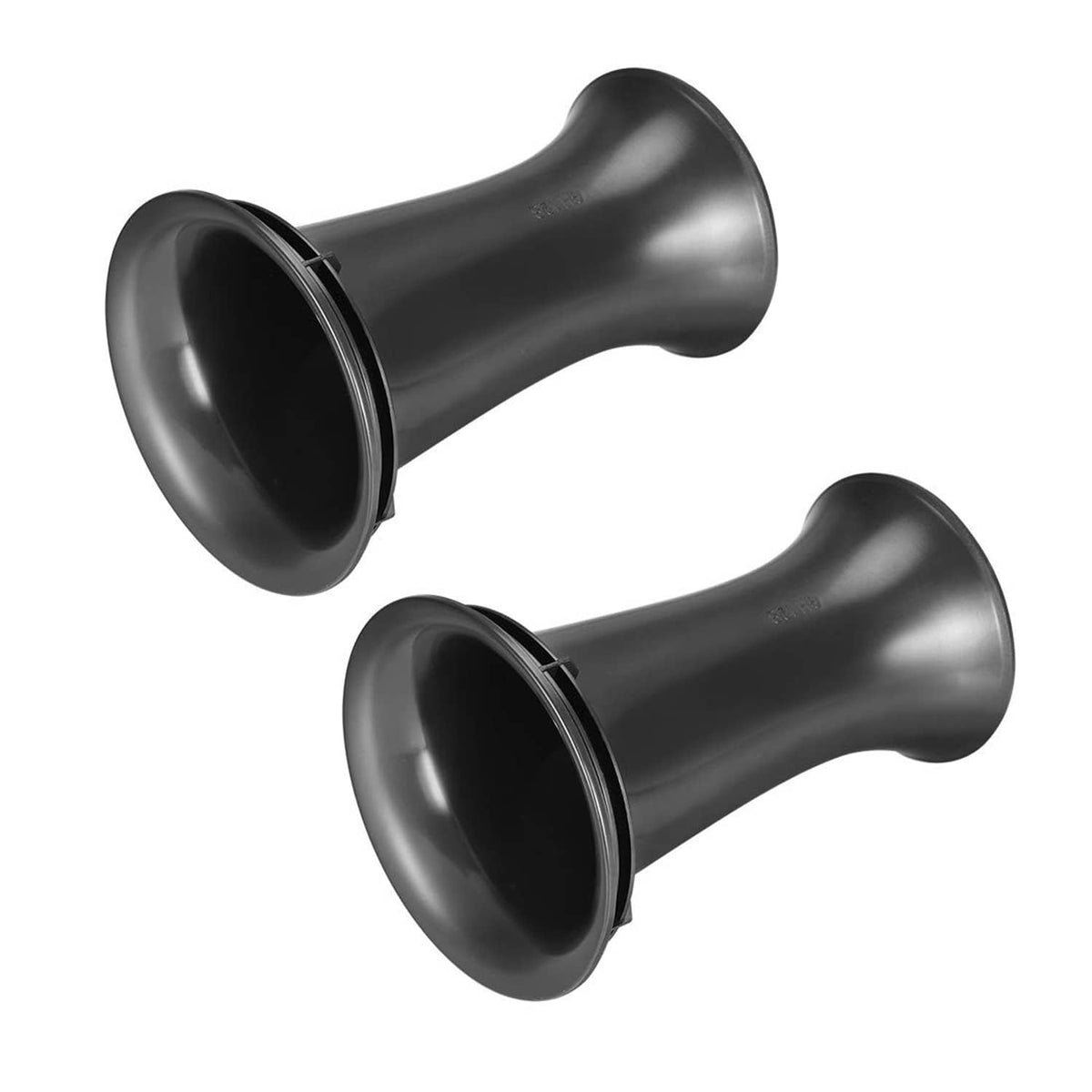 Subwoofer bass reflex speaker port tubes, black flared openings, 100mm x 160mm, 2-pack