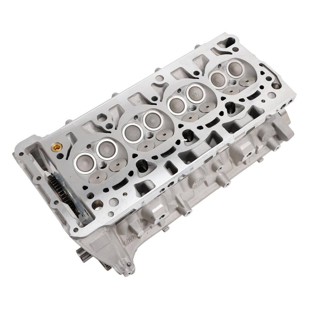 Cylinder head assembly with machined cylinder bores and valve passage cutouts