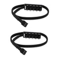 Two black braided fan splitter cables with 4-pin CPU/FAN header ports