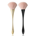 2-pack nail dust removal brushes with pink bristles; gold and black handles