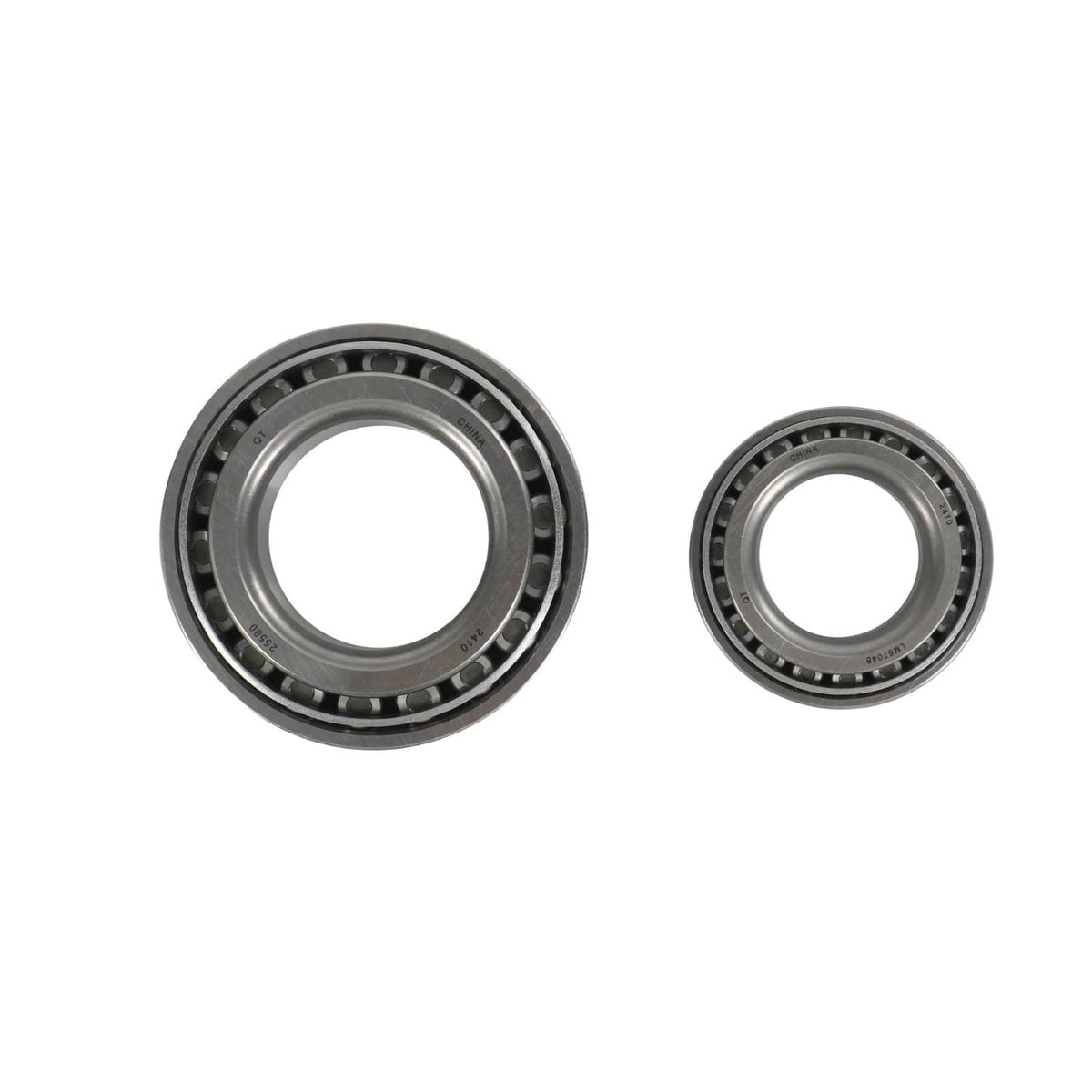 Trailer wheel bearing set: two steel roller bearings with inner race
