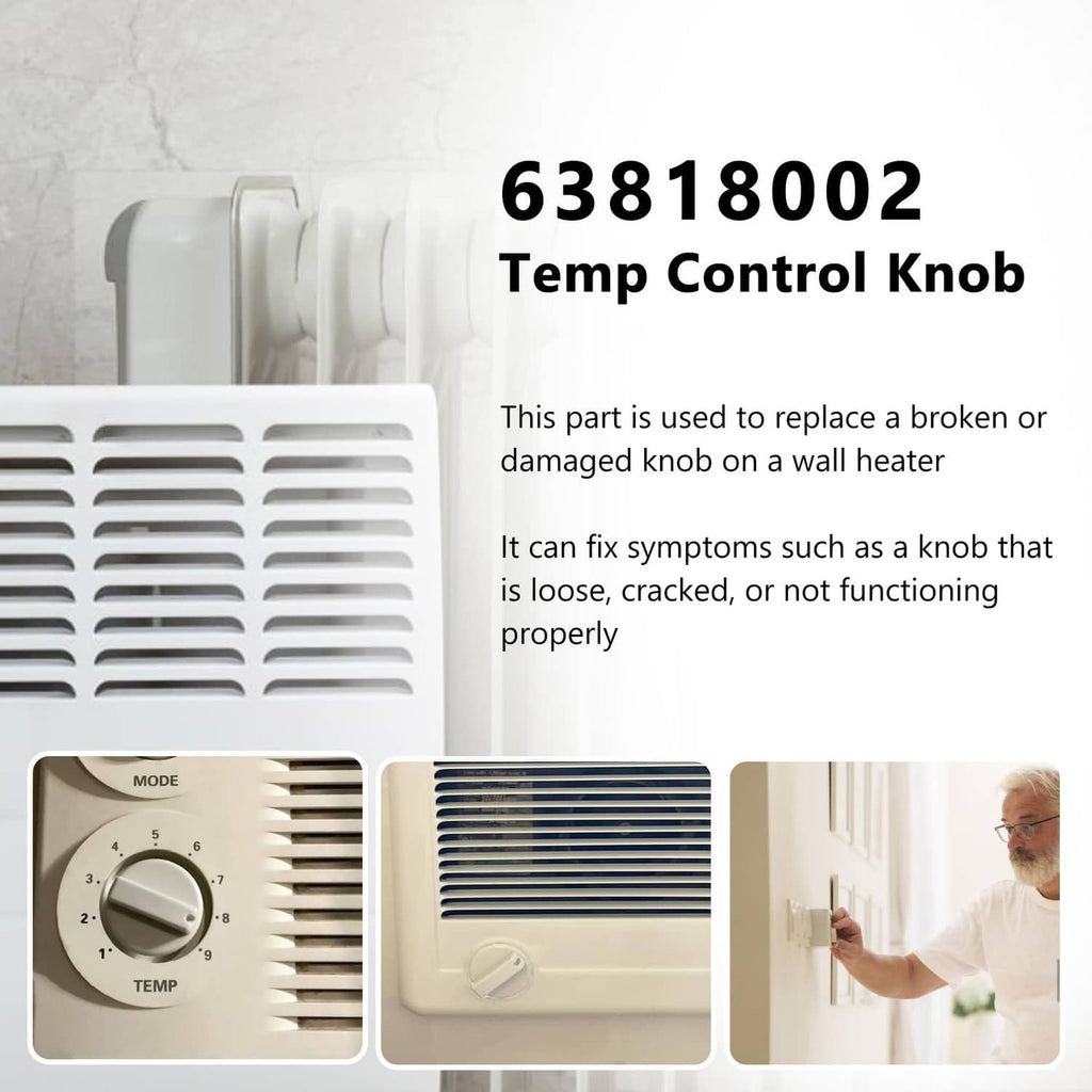 Off-white temperature control knob replacement for wall heater