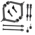 Front upper control arm suspension kit with ball joints and bushings, black components
