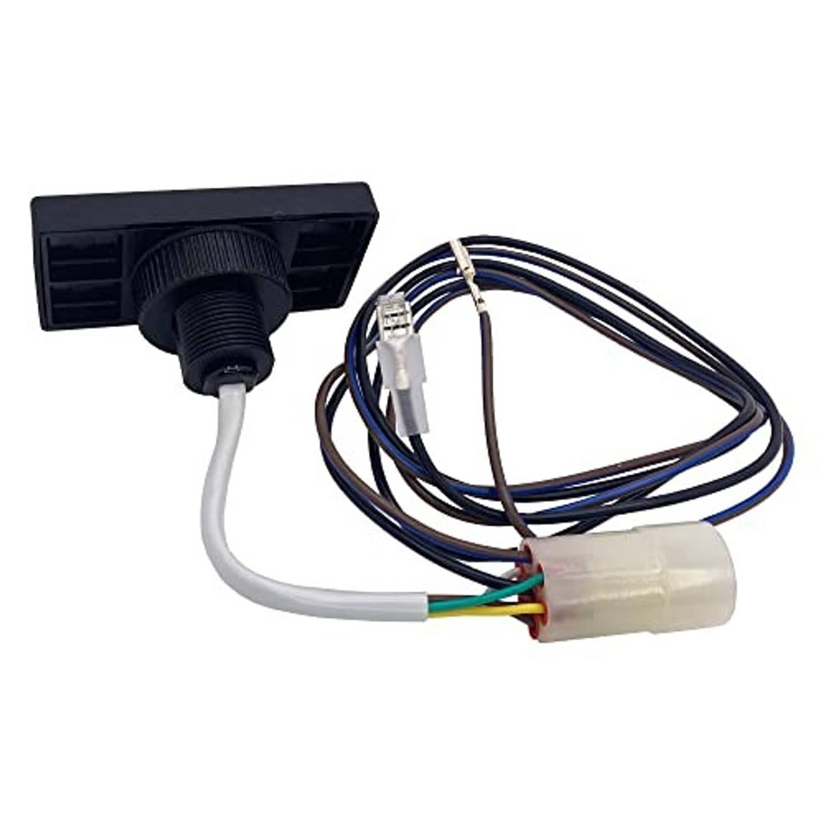 Tilt switch control panel with wiring harness; black switch body and connected cables