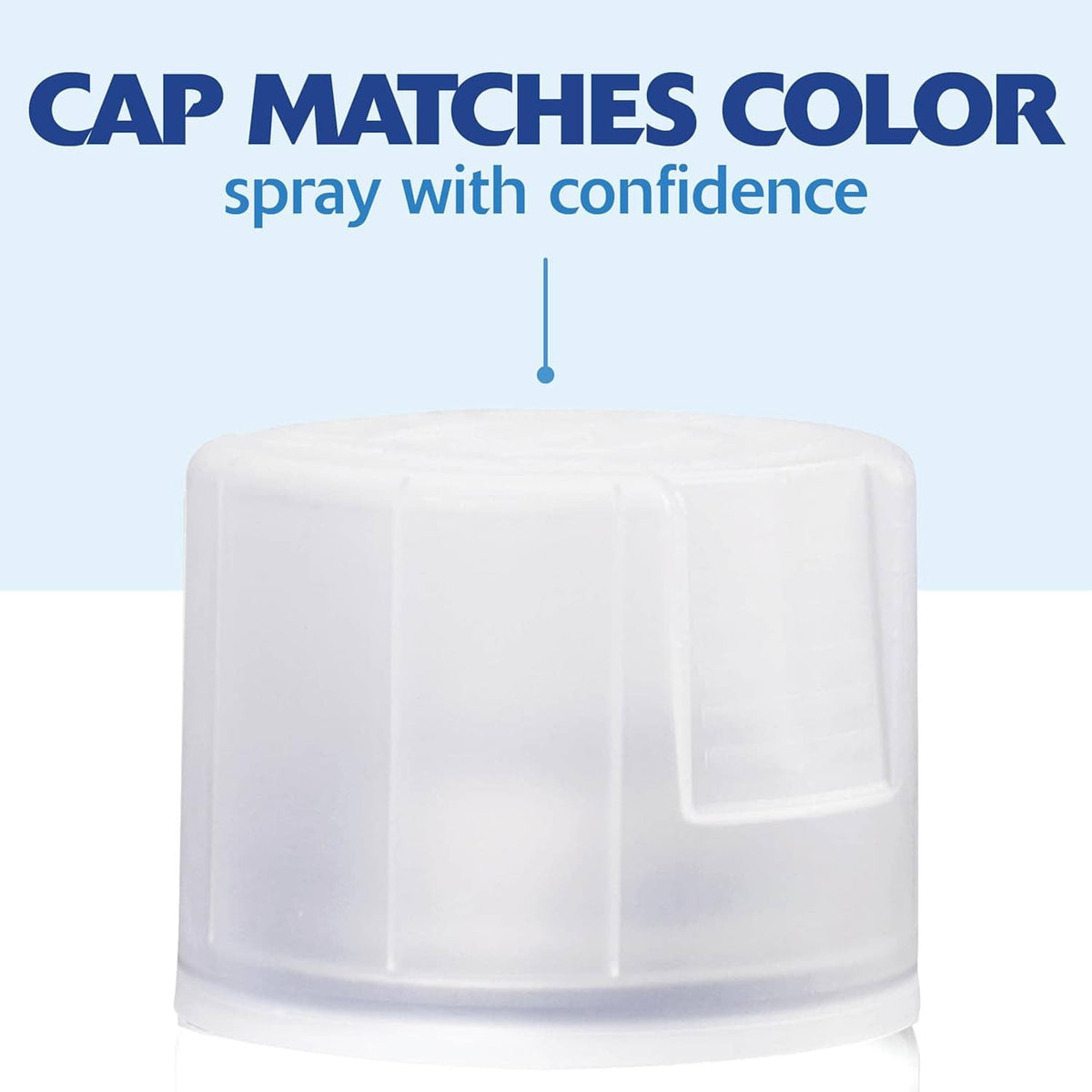 Close-up of clear spray paint can cap showing nozzle opening