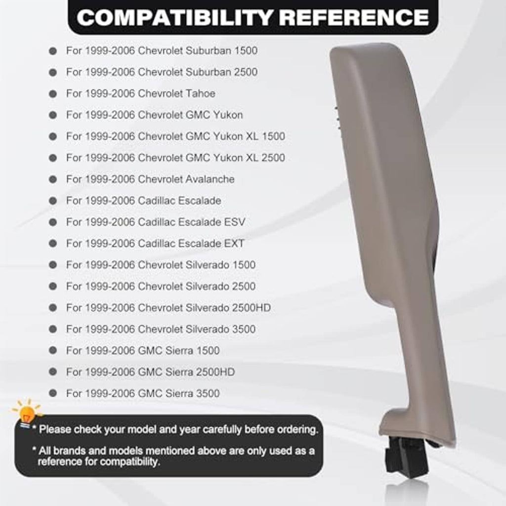 Beige armrest handle with toothed grip edge and black mounting base