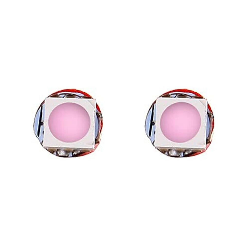 Two pink LED bulbs on T5 wedge bases with red cover