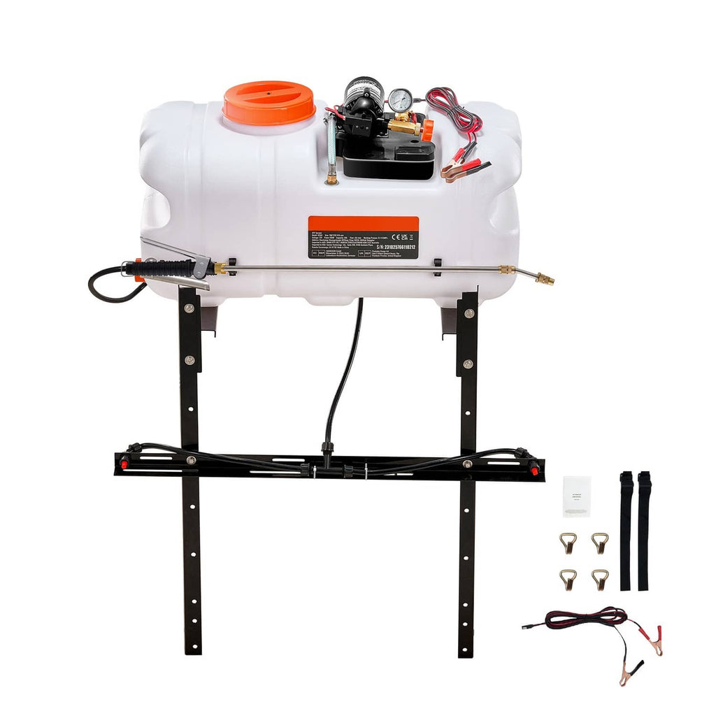 ATV/UTV spot sprayer with white tank and included installation hardware