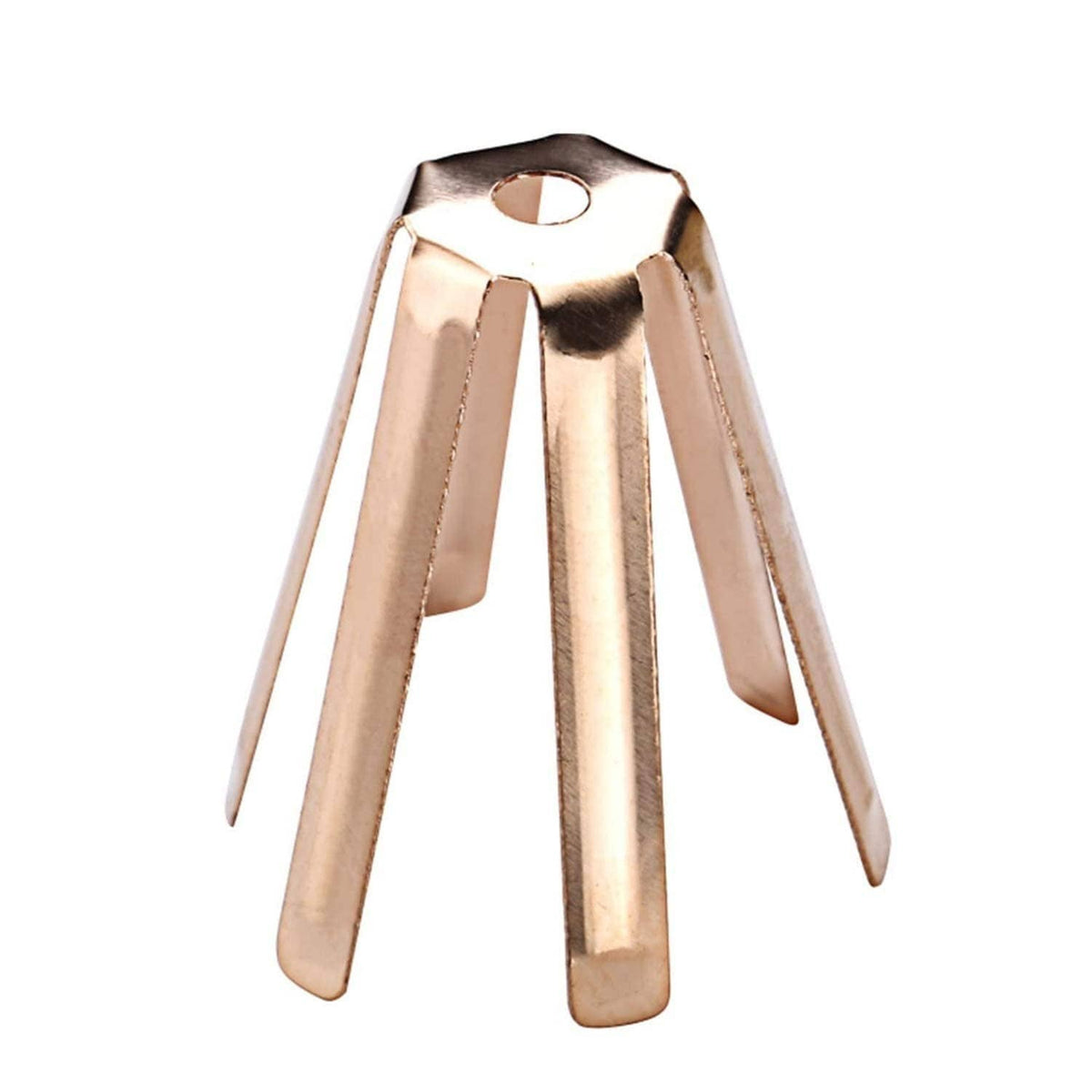 Brass golf shaft adapter shim with three prongs and center hole