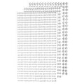 Rhinestone sticker sheets with self-adhesive silver rhinestones, multiple round sizes