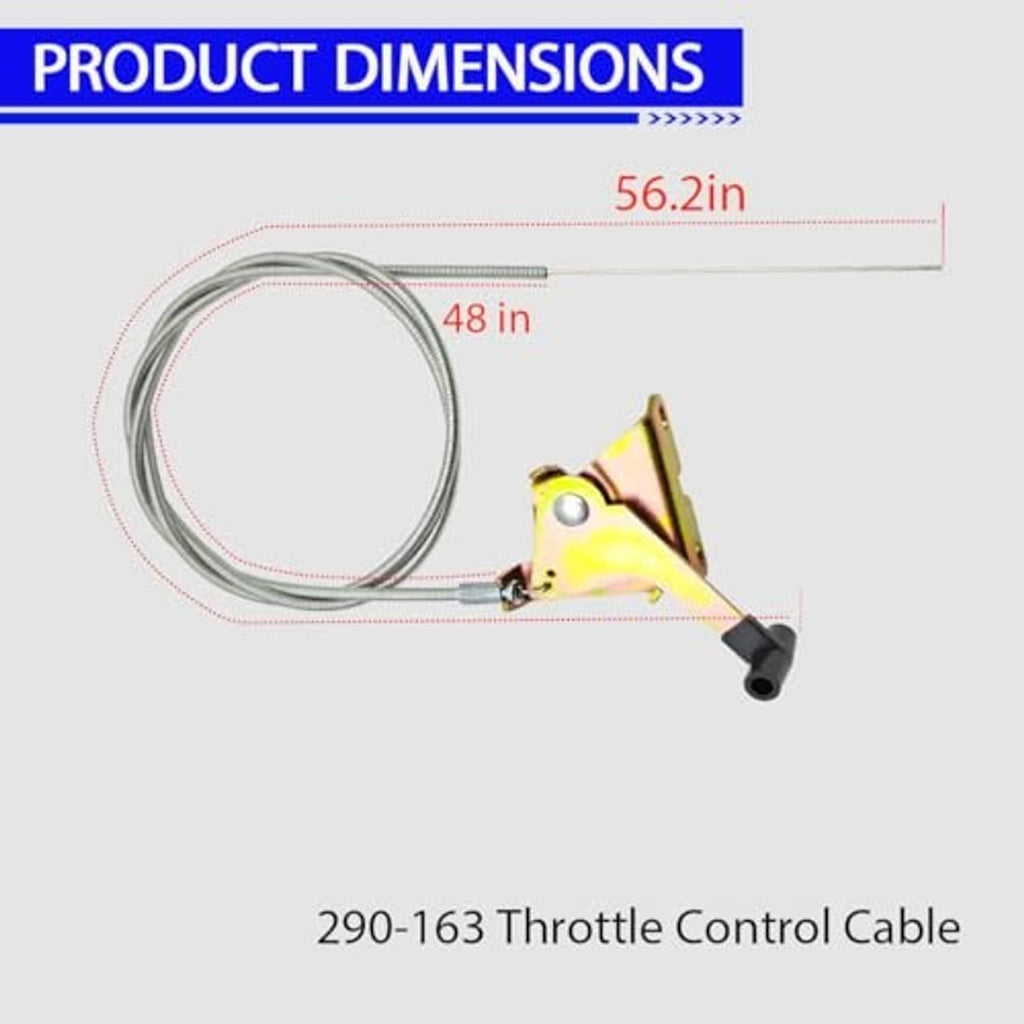 Throttle control cable with yellow handle plate and steel cable