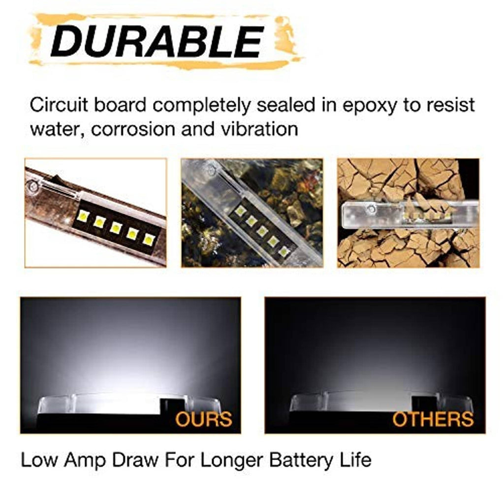 Sealed LED light bar with clear cover and black mounting base