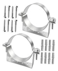 6 inch rigid split ring pipe hanger, metal mounting plate with bolts and washers
