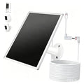 Solar panel charger kit with black panel, white wall mount, and coiled cable.